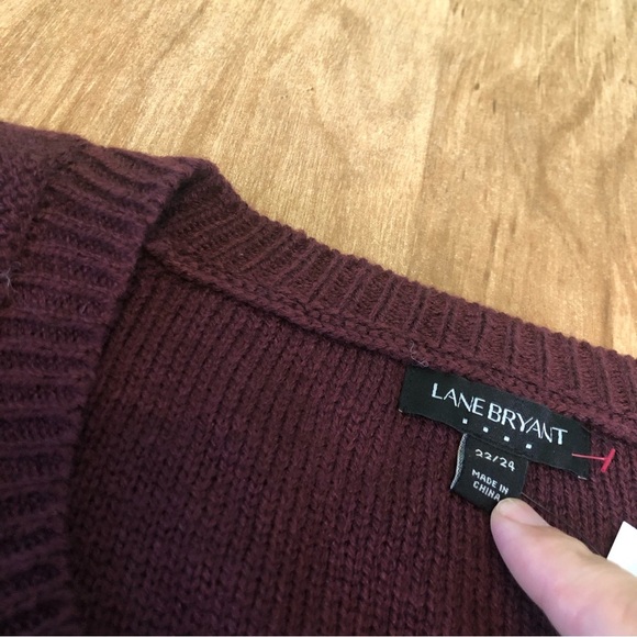 NWT $50 USD Lane Bryant Burgundy Knit 3/4 Long Sleeve Pullover Plus Size 22/24 - Picture 6 of 12
